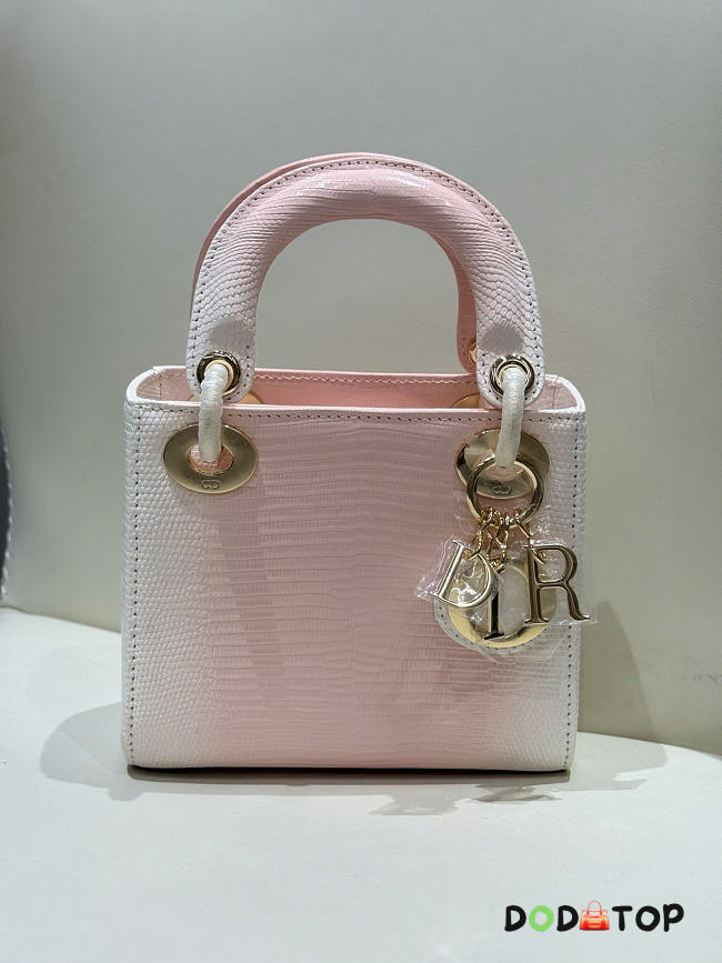 Dior lady snakeskin leather bag mini size 17cm - 02 - 1