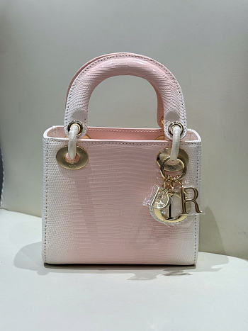 Dior lady snakeskin leather bag mini size 17cm - 02