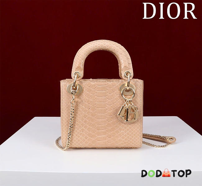 Dior lady snakeskin leather bag mini size 17cm - 04 - 1