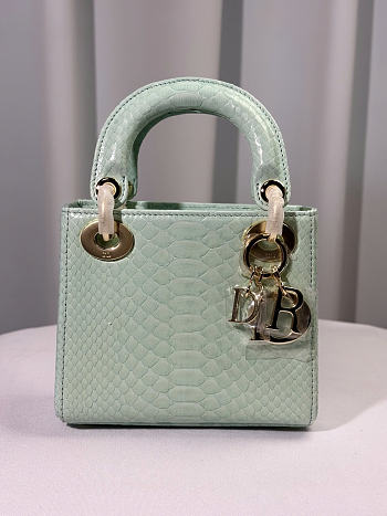 Dior lady snakeskin leather bag mini size 17cm - 05