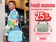 Fendi mamma baguette blue bag size 26.5x18x18.5cm Code Candace (25% off) - 1