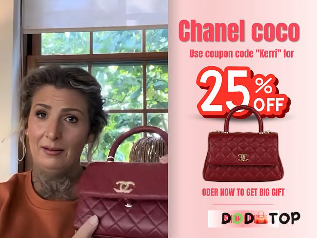 Chanel coco handle red bag size 20cm Code kerri (25% off) - 1