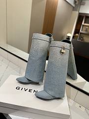 Givenchy Shark Lock boots in denim with strass   - 4