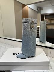 Givenchy Shark Lock boots in denim with strass   - 5