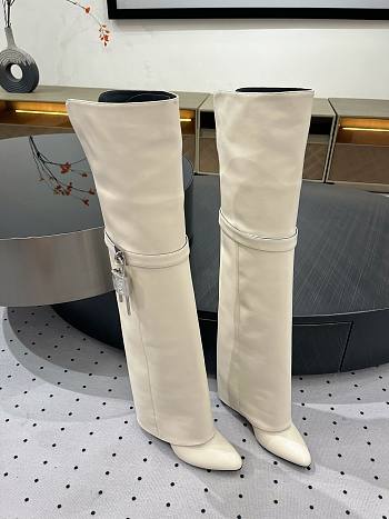 Givenchy Cuissardes En Cuir Shark Lock boots white