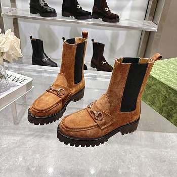 Gucci Women's Horsebit Ankle Boots brown