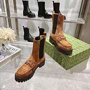 Gucci Women's Horsebit Ankle Boots brown - 3