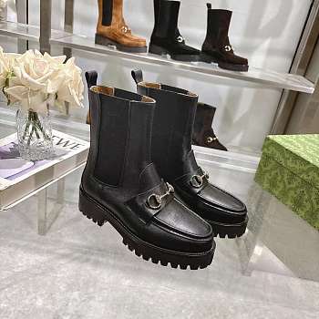 Gucci Women's Horsebit Ankle Boots black