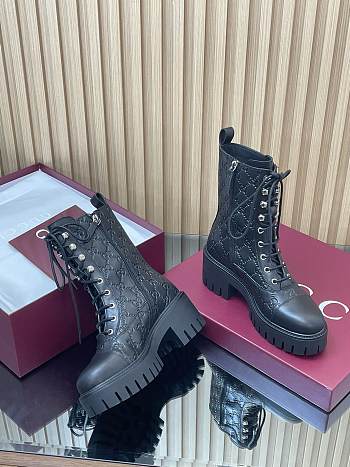 Women's lace-up ankle boots with GG detail