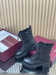 Women's lace-up ankle boots with GG detail - 6