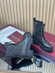 Women's lace-up ankle boots with GG detail - 3