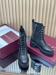 Women's lace-up ankle boots with GG detail - 2