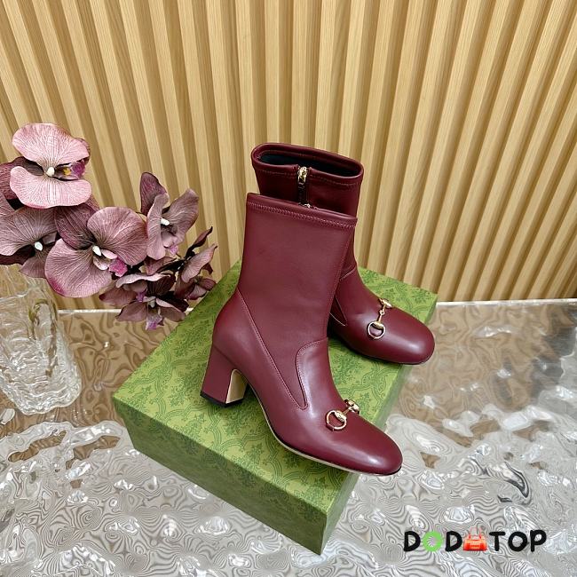 Gucci Women's Horsebit Ankle Boots red  - 1