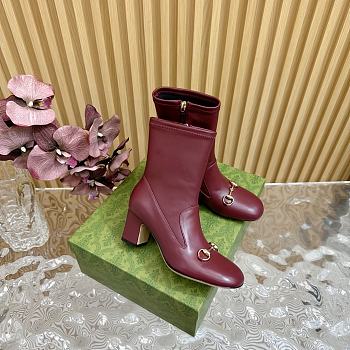 Gucci Women's Horsebit Ankle Boots red 