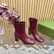 Gucci Women's Horsebit Ankle Boots red  - 5