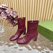 Gucci Women's Horsebit Ankle Boots red  - 4