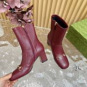 Gucci Women's Horsebit Ankle Boots red  - 3