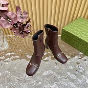 Gucci Women's Horsebit Ankle Boots Earth brown - 3