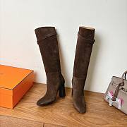 Hermes Boots brown suede leather  - 01 - 6