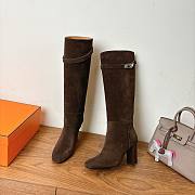 Hermes Boots brown suede leather  - 01 - 3