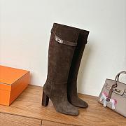 Hermes Boots brown suede leather  - 01 - 2