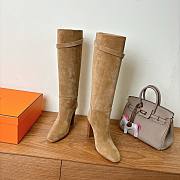 Hermes Boots brown suede leather - 02 - 1