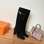 Hermes Boots black suede leather - 03 - 2