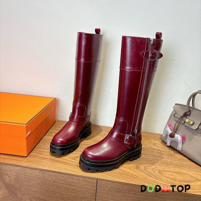 Hermes boots red soft leather bag - 1