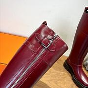 Hermes boots red soft leather bag - 4