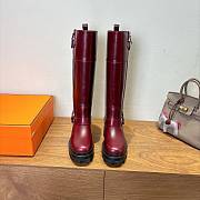 Hermes boots red soft leather bag - 2