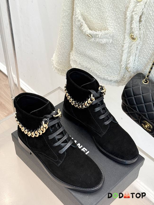 Chanel boots black suede material  - 12  - 1