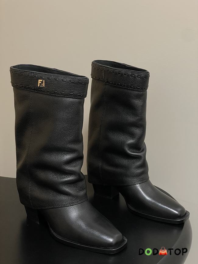 Fendi Minerva Black leather black boots - 1