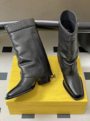Fendi Minerva Black leather black boots - 5