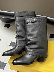 Fendi Minerva Black leather black boots - 3