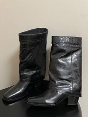 Fendi Minerva black boots shiny leather - 6