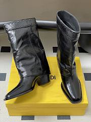 Fendi Minerva black boots shiny leather - 2