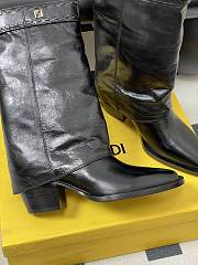 Fendi Minerva black boots shiny leather - 3