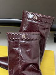 Fendi Minerva red boots shiny leather - 4