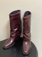 Fendi Minerva red boots shiny leather - 2