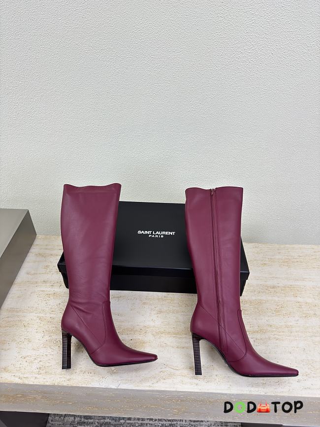 YSL FRANCOISE boots in smooth leather red - 1