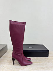YSL FRANCOISE boots in smooth leather red - 5
