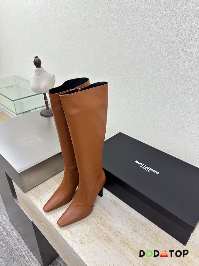 YSL FRANCOISE boots in smooth leather brown - 1