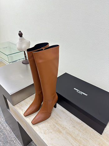 YSL FRANCOISE boots in smooth leather brown