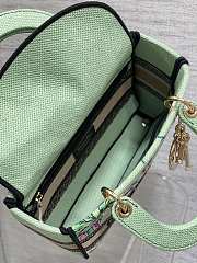 Dior lady bag Souvenir Natural raffia and multicolored embroidered blue size 24x11x20cm - 5
