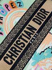 Dior lady bag Souvenir Natural raffia and multicolored embroidered blue size 24x11x20cm - 2