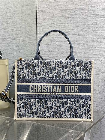 Dior book tote blue bag size 36x16x27cm