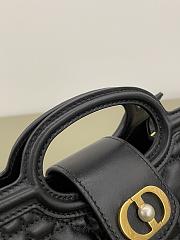 Dior Jolie Top Handle Mini Bag Powder black Cannage Lambskin size 18.5x8.5x13cm  - 6