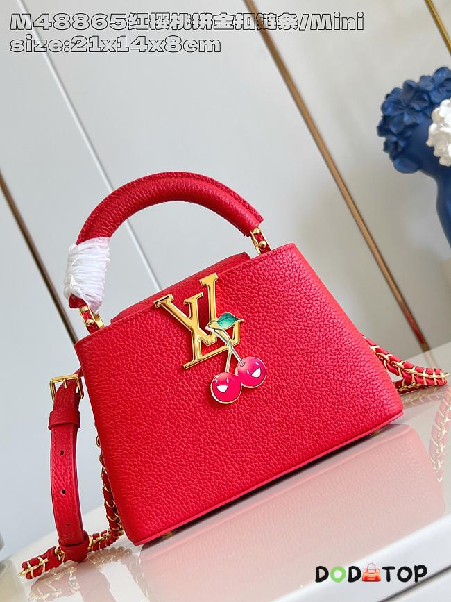Louis Vuitton Capucines Mini red bag size  21 x 13.6 x 8 cm - 1