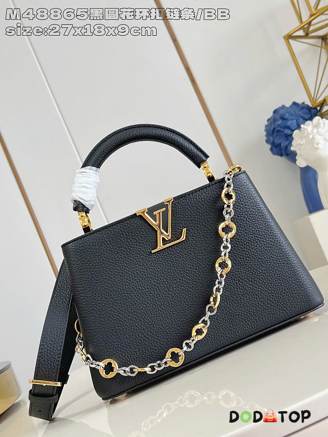 Louis Vuitton Capucines BB Chain On You black bag size 12 x 8 x 22 cm - 1