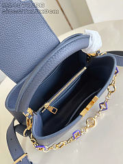 Louis Vuitton Capucines BB Chain On You blue bag size 12 x 8 x 22 cm - 3